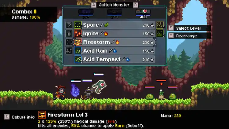 Monster Sanctuary gameplay - Pokémon with platforming and strategy